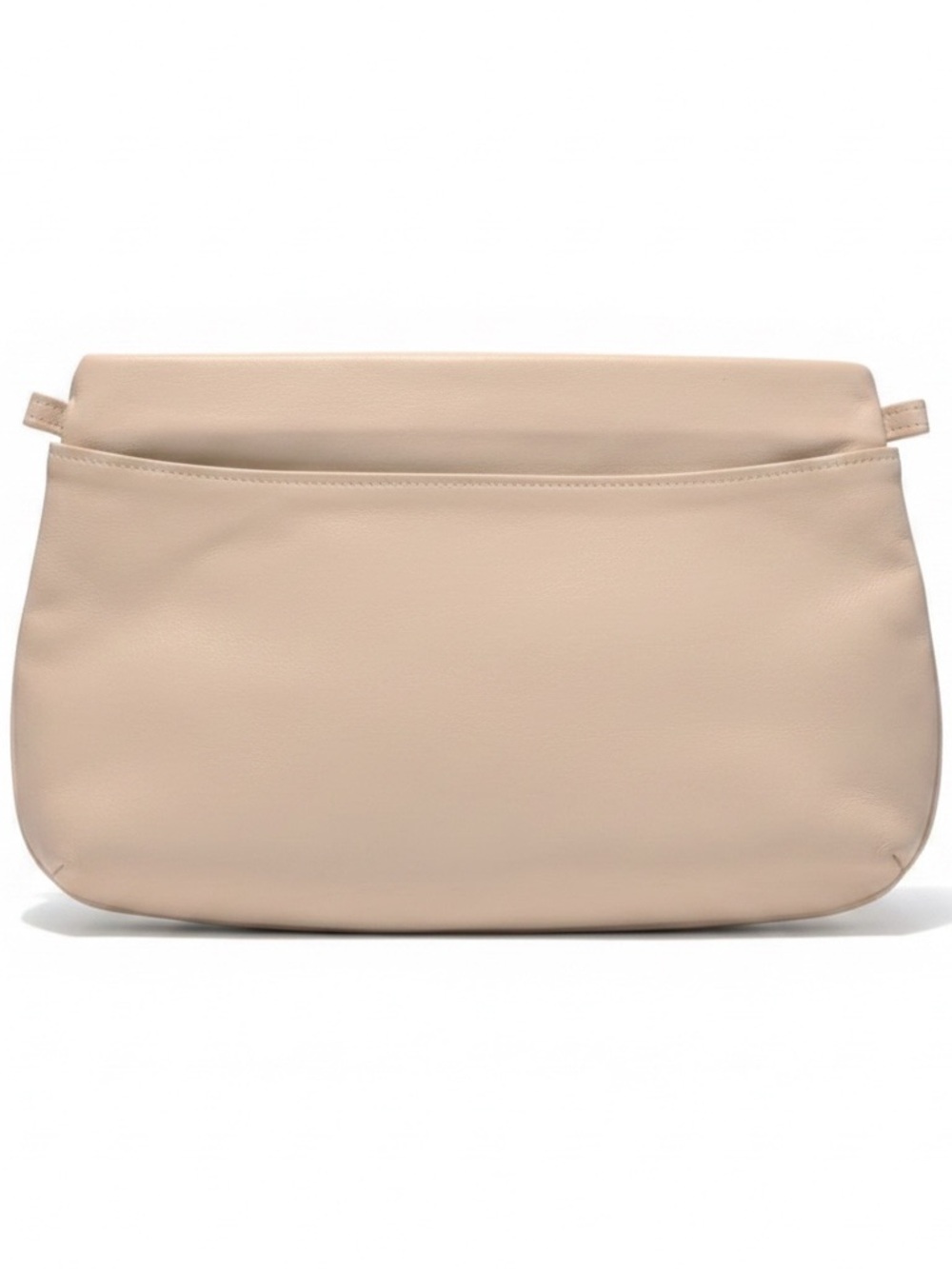 Cream Minimalist Pouch Clutch Bag Two Compartment Zip Cosmetic Travel Organizer - Picture 7 of 8